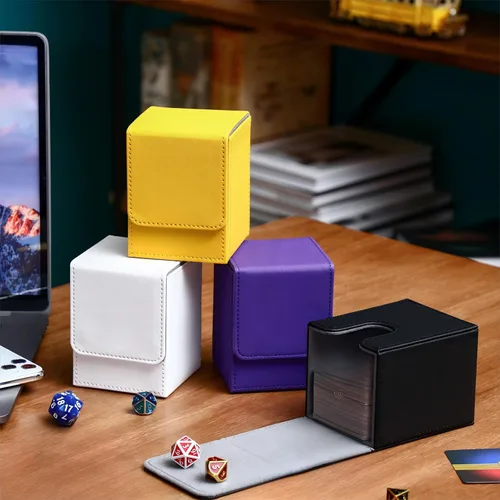 Miniatura 5 de Yookeer 4 Piezas Cajas de Cartas de Cuero para Mazo Caja de Juego de Cartas para Cartas Coleccionables Compatible con MTG Commander