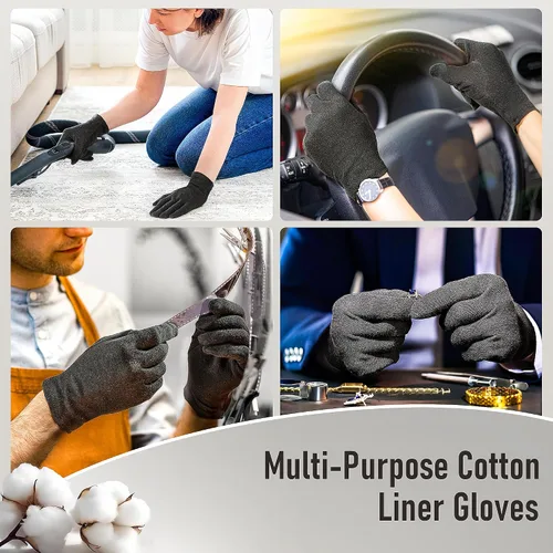Miniatura 5 de COOLJOB 6 Pairs Cotton Moisturizing Gloves for Dry Hands & Eczema, Black S 100% Natural Cotton, Overnight Moisture Care, Multiple Everyday Uses