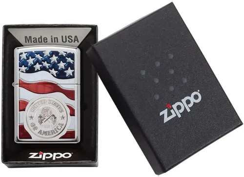 Miniatura 6 de Zippo encendedores con la bandera de EE. UU. plateado