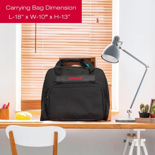 Miniatura 6 de SINGER Estuche para transportar máquina, negro, estuche espacioso que se adapta a la mayoría de las máquinas de coser estándar y serger