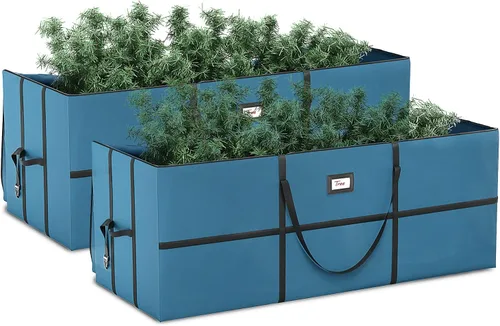 Miniatura 2 de Hearth & Harbor Paquete de 2 bolsas de almacenamiento para árbol de Navidad de 9 pies para vacaciones, caja de almacenamiento impermeable para árbol