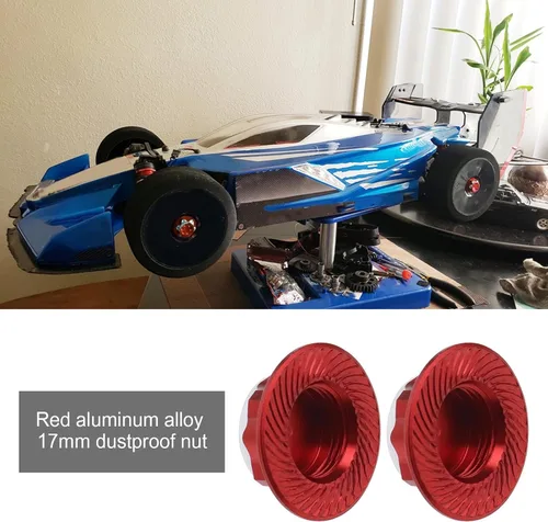 Miniatura 2 de 4 piezas de tuerca hexagonal para automóvil RC de 0.669 in, cubierta antipolvo, repuesto para automóvil RC de 1/8, camión todoterreno RC compatible