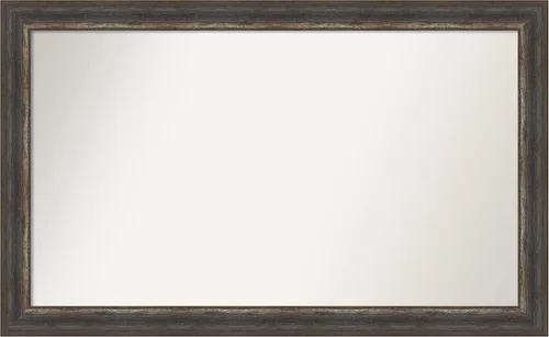 Miniatura 292 de Amanti Art Espejo de baño marrón para sobre el fregadero, 25 x 25 pulgadas, hecho a medida, espejo de tocador cuadrado marrón medio, marco de madera