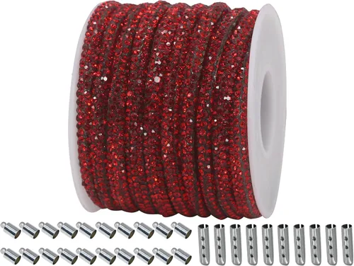 Miniatura 7 de Cuerda de purpurina con strass de 6 yardas, 0.17" de ancho, cordones brillantes para zapatos, ideal para hacer joyería DIY