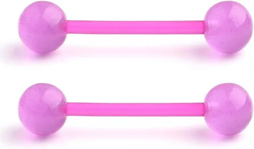 Miniatura 11 de Ruifan - Piercing para el pezón o la lengua de acrílico flexible que brilla en la oscuridad, de 0.49 oz y 0.630 pulgadas