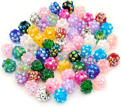 Cuentas de diamantes de imitación de colores de 0.78 pulgadas, 0.63 pulgadas, 0.55 pulgadas, 0.394 pulgadas, 0.394 pulgadas, 0.394 pulgadas, 0.394