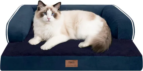 Miniatura 130 de Cama ortopédica impermeable para perros pequeños, cama para perros de tamaño mediano, cómoda cama para mascotas y gatos con lados, funda extraíble