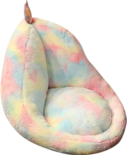 Miniatura 9 de Cojín de asiento de felpa para sofá perezoso de gato, cojín para silla de oficina, tapete cálido para suelo, cojín de asiento acogedor con respaldo
