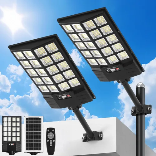 Miniatura 10 de Luz Solar de Calle al Aire Libre Impermeable, Luz Solar con Sensor de Movimiento, Luz LED Solar del Atardecer al Amanecer para Inundación de JZ4-2PC