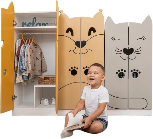 Armario de vestir para niños pequeños fabricado en Europa, 9 colores de almacenamiento para niñas y niños, pintura a base de agua, armario de vestir