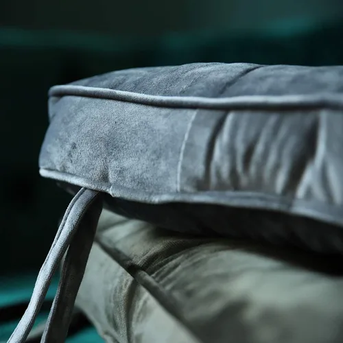 Miniatura 7 de vctops Almohadillas de Silla de Terciopelo Suave con Lazos, Cómodo Cojín de Asiento Sólido para Sillas de Comedor, Sillas de Oficina, Pisos de Gris