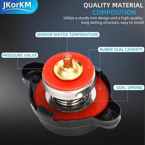 Miniatura 5 de Tapa de Radiador de Alta Presión con Medidor de Temperatura 1.8 Bar 25.6 Psi Compatible con Honda, Kawasaki, Suzuki, Husqvarna Dirt Bike, Yamaha