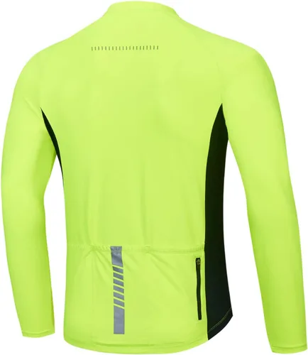 Miniatura 2 de BALEAF Camiseta de ciclismo de manga larga para hombre, para ciclismo de carretera, para bicicleta de montaña, bolsillos con cremallera completa
