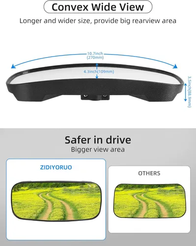 Miniatura 2 de ZIDIYORUO Polaris Ranger Espejo retrovisor, espejo retrovisor central HD para Polaris Ranger 500 570 900 XP 1000XP Crew 2017-2026, ajuste