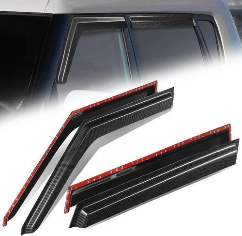 Miniatura 41 de Auto Dynasty 4 piezas viseras de ventana con patrón de fibra de carbono compatibles con Chrysler PT Cruiser 2001-2010, deflectores de ventana
