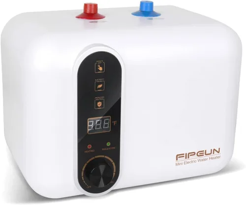 Calentador de agua caliente eléctrico 110/120V pequeño y compacto de 2.5-3.0 galones, para RV, 1440-1500W, para cocina, debajo del fregadero, sobre