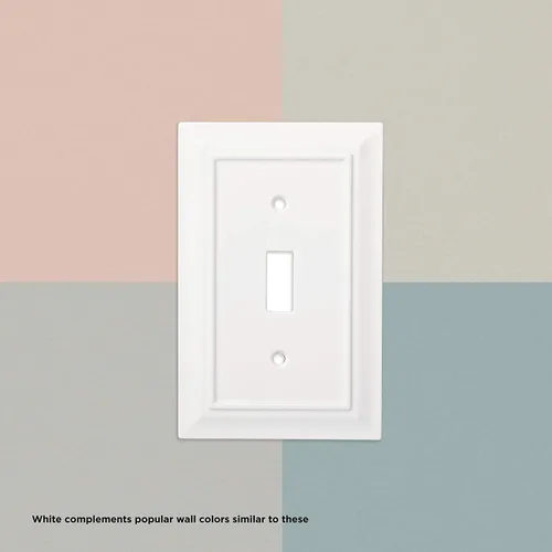 Miniatura 5 de Franklin Brass W35266-PW-C - Placa de pared clásica simple, cubierta para interruptor, cubierta N163:N192, blanco puro