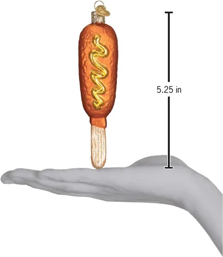 Miniatura 5 de Old World Christmas Corn Dog Ballpark Foods Adornos de vidrio soplado para árbol de Navidad, 5