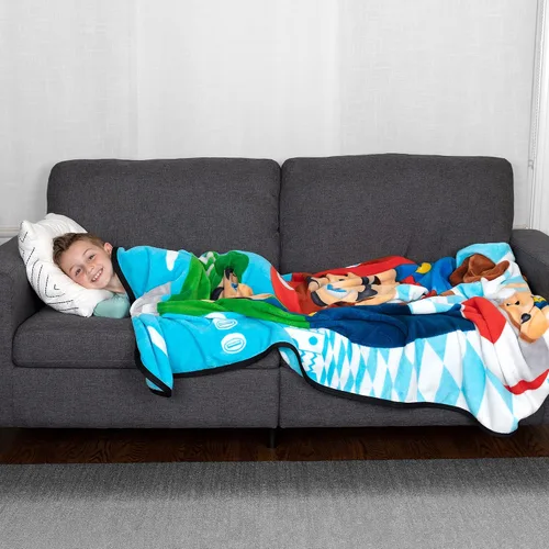 Miniatura 2 de Franco Ropa de Cama para Niños Manta de Felpa Súper Suave Micro Raschel, 62 in x 90 in, Mario