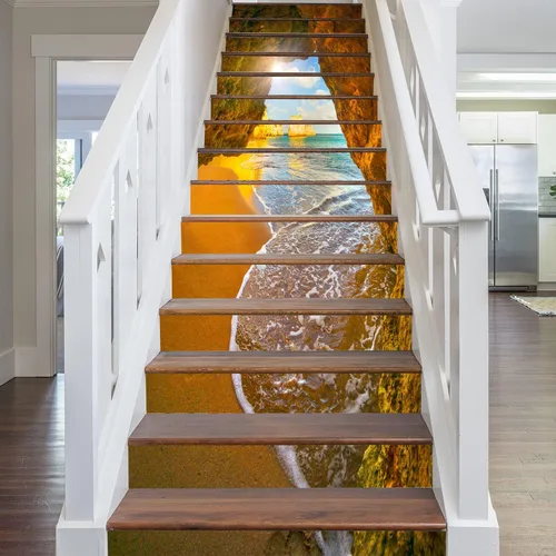 Miniatura 12 de artfanke - 13 adhesivos de vinilo 3D de otoño con bosque de arces para pelar y pegar en escaleras - adhesivos autoadhesivos para escaleras - a560