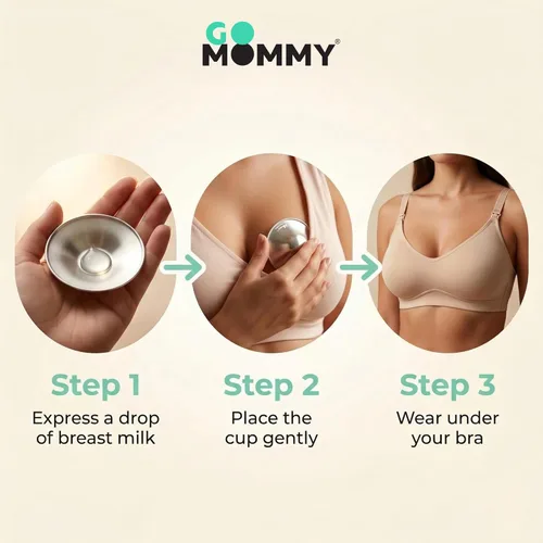 Miniatura 4 de Go Mommy - Copas de lactancia de plata de ley 925 sólida, talla XL, fundas para pezones para lactancia, protectores de pezones para recién nacidos