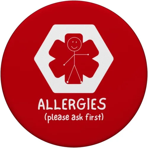 Miniatura 3 de KID's ALLERGY ALERT ALLERGIES PLEASE ASK FIRST PopSockets Adhesive PopGrip