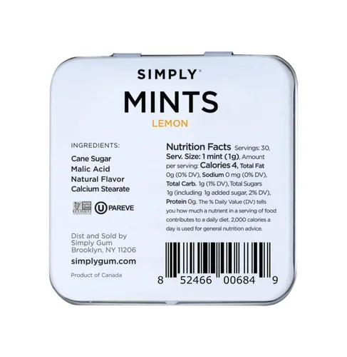 Miniatura 3 de SIMPLY MINTS - Caramelos duros de limón natural, paquete de 6 (180 piezas), agrio y picante, sin aspartamo, sin sorbitol, sin xilitol, vegano