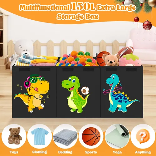 Miniatura 4 de Beadsky Caja de Juguetes Extra Grande, Cofre de Juguetes Plegable para Niños Pequeños Organizador de Almacenamiento para Niños, Cajas Contenedoras