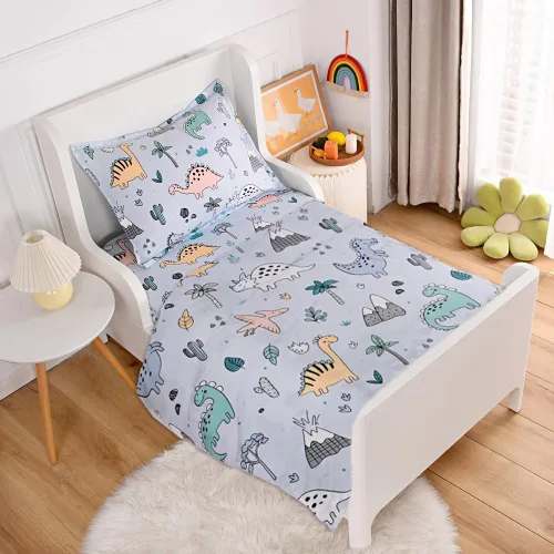 Miniatura 22 de Juego de 2 sábanas bajeras y fundas de almohada suaves para cama con bonitos patrones de cachorros, sábanas estampadas con patrón de perritos para 2