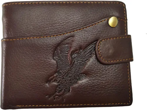 Miniatura 76 de Hombres Cool Eagle Wolf Caballo Totem Cuero Vaca Vertical Cartera Cremallera Multi-tarjeta Titular, Tótem de caballo, Minimalista