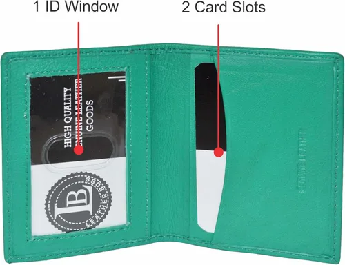 Miniatura 54 de Leatherboss - Cartera delgada y plegable de piel auténtica Soporte para tarjeta de crédito, débito, identificación Compacta y elegante
