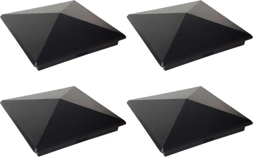 Miniatura 27 de Tapa de aluminio en forma piramidal para postes de madera, color negro (4 unidades)