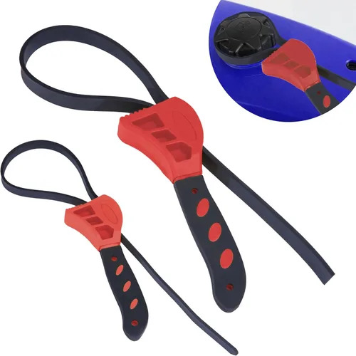 2 piezas llaves de correa para fontanería, llave de correa de goma, llaves de correa de filtro de aceite de 24 pulgadas y 19.7 pulgadas, llaves de