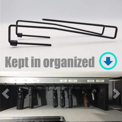 Miniatura 5 de StrongTools Percha para pistola, estante para pistola para estante seguro o estantería, organizador de pistolas para exhibiciones y gabinete