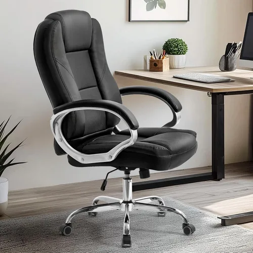Miniatura 2 de NEO CHAIR Escritorio de oficina ergonómico para videojuegos, silla de computadora con respaldo alto, piel sintética ajustable con soporte lumbar