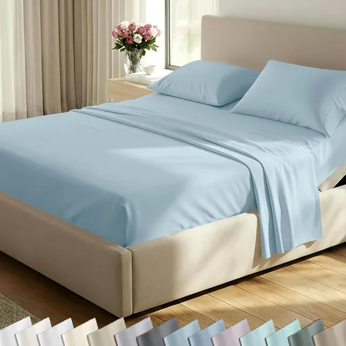 Miniatura 55 de California Design Den Juego de sábanas de lujo tamaño King - 100% algodón, 600 número de hilos, sábanas King de bolsillo profundo, ropa de cama