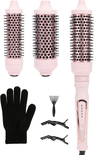 Miniatura 10 de Cepillo redondo calentado, juego de cepillos térmicos de 1.25 pulgadas/1.5 pulgadas/1.75 pulgadas para cabello corto a largo, 300-450 °F
