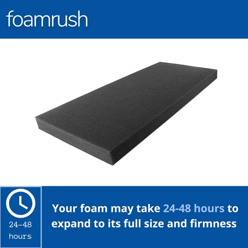 Miniatura 2 de FoamRush Cojín de espuma para tapicería de alta densidad de 0.5 x 24 x 48 pulgadas, color carbón