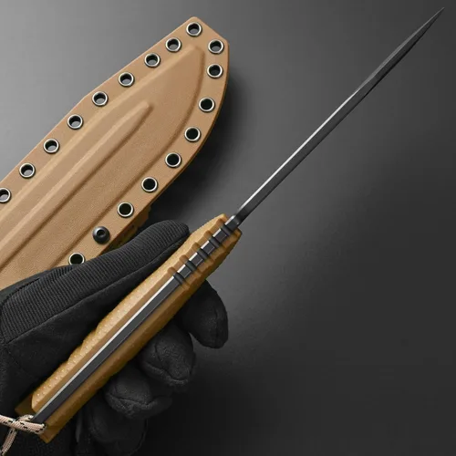 Miniatura 7 de Gtkii GTK2 Cuchillo de hoja fija AUS-10 Hoja de acero Mango de fibra de vidrio de nailon Cuchillo de herramienta EDC de espiga completa para acampar