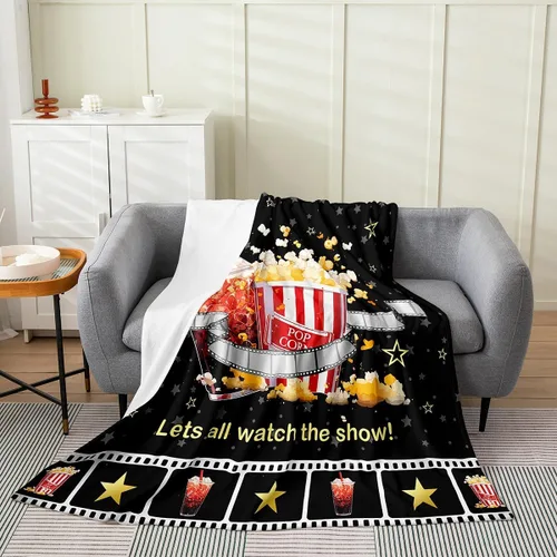 Miniatura 22 de Manta de felpa con diseño de palomitas de maíz, para niños, niñas, adolescentes, cine para todas las estaciones, manta de cama transpirable a