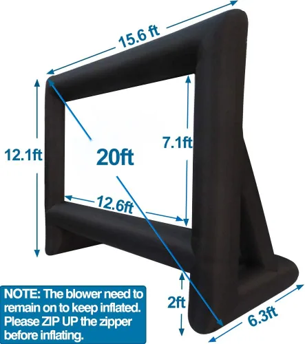 Miniatura 5 de XHYCPY Pantalla de Proyector Inflable de 20 Pies para Exteriores, Pantalla de Película Inflable con Soplador de Aire y Bolsa de Almacenamiento