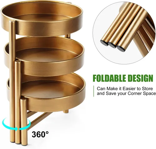 Miniatura 3 de Harvest Land - Soporte para plantas de 3 niveles para interiores, estante de flores de metal, soporte de mesa para jardín, balcón, sala de estar