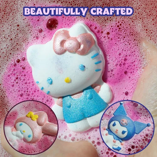Miniatura 5 de Hello Kitty and Friends - Bombas de baño para niños, divertidos colores brillantes del arco iris, perfumadas a bayas para niños, a partir de 3 años