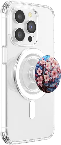 Miniatura 3 de PopSockets MagSafe PopGrip de flores de cerezo de color de agua de vidrieras para iPhone