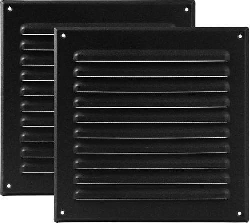 Miniatura 72 de Vent Systems - Cubierta de rejilla de ventilación de aire de alero rectangular de metal negro de 3 x 10 pulgadas (interior), deflector