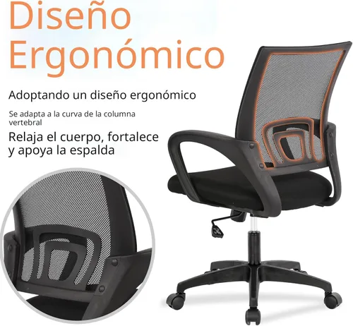 Miniatura 3 de PayLessHere Silla de oficina para casa, silla de escritorio para computadora, ergonómica, con soporte lumbar ajustable, apoyabrazos, ejecutiva