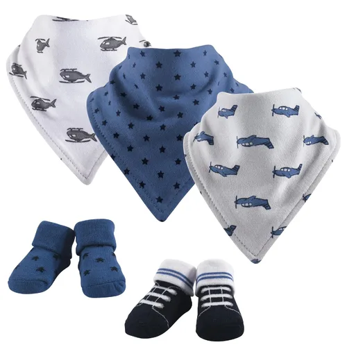 Miniatura 17 de Hudson Baby Conjunto de babero y calcetines unisex de algodón para bebé, Tamaño único Chica Calabaza
