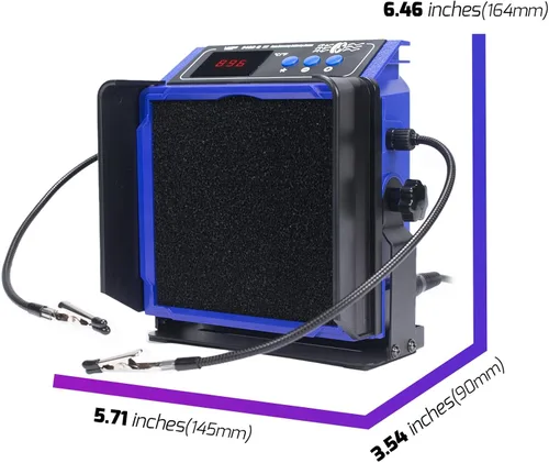 Miniatura 3 de WEP 948DQ-III Extractor de humos de doble filtrado con estación de soldador de 110 W, absorbente de humo de soldadura 2 en 1, con control PID, ℉/℃