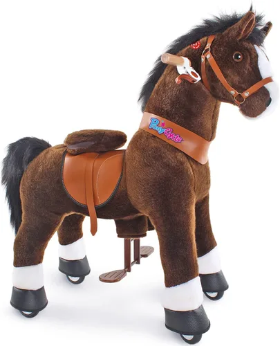 Miniatura 17 de PonyCycle Caballo de paseo para niños pequeños de 3 a 4 años con freno, sin batería (30 pulgadas de altura/tamaño 3 modelo clásico U) poni mecánico