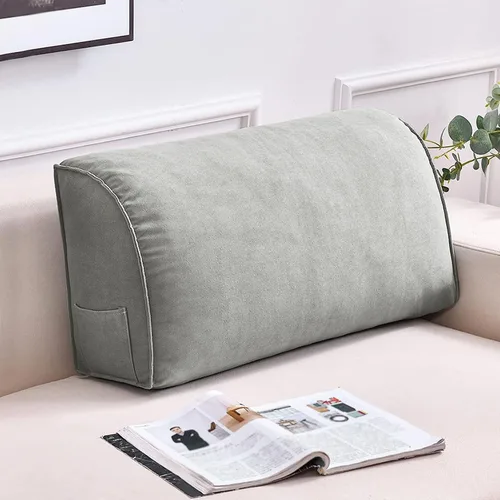 Miniatura 10 de Almohada triangular para sofá cama, almohada triangular cómoda para cabecera y respaldo de lectura, cojín de soporte lumbar para cuello y espalda